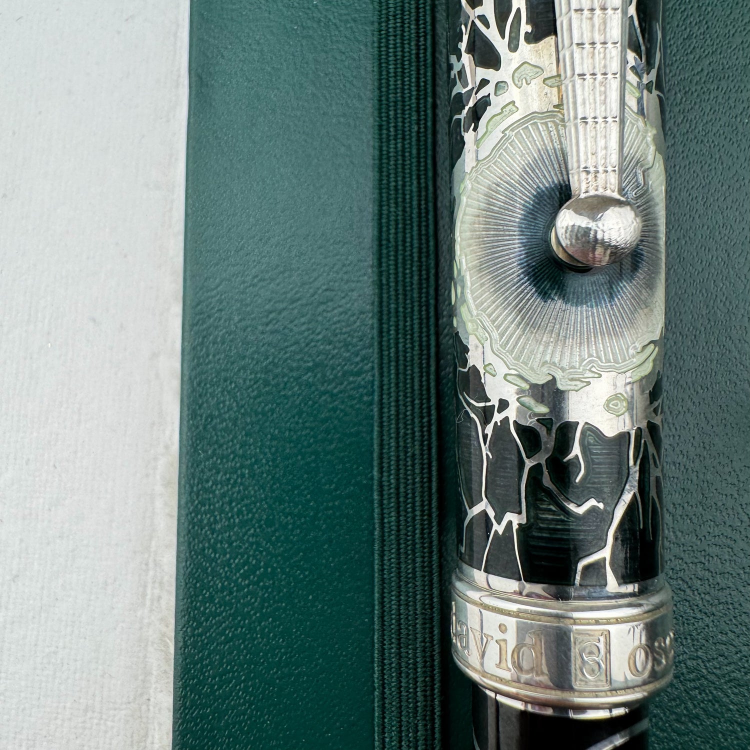 David Oscarson Nikola Tesla Fountain Pen - Black Green w/ Silver (Limited Edition #10/86)