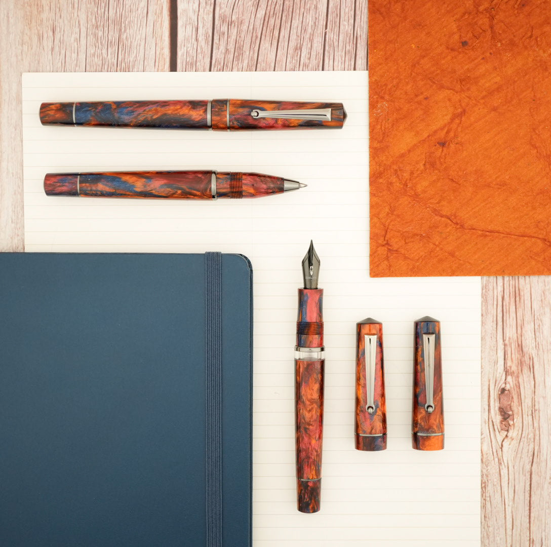 Delta Duna Rollerball Pen - Montana Sunset w/ Ruthenium Trim (Limited Edition)