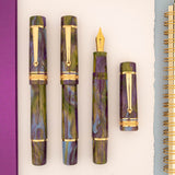 Delta DV Midsize Fountain Pen - Wisteria Walk w/ Yellow Gold Trim (Limited Edition)