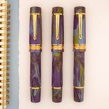Delta DV Oversize Fountain Pen - Wisteria Walk Matte w/ Yellow Gold Trim (Limited Edition)