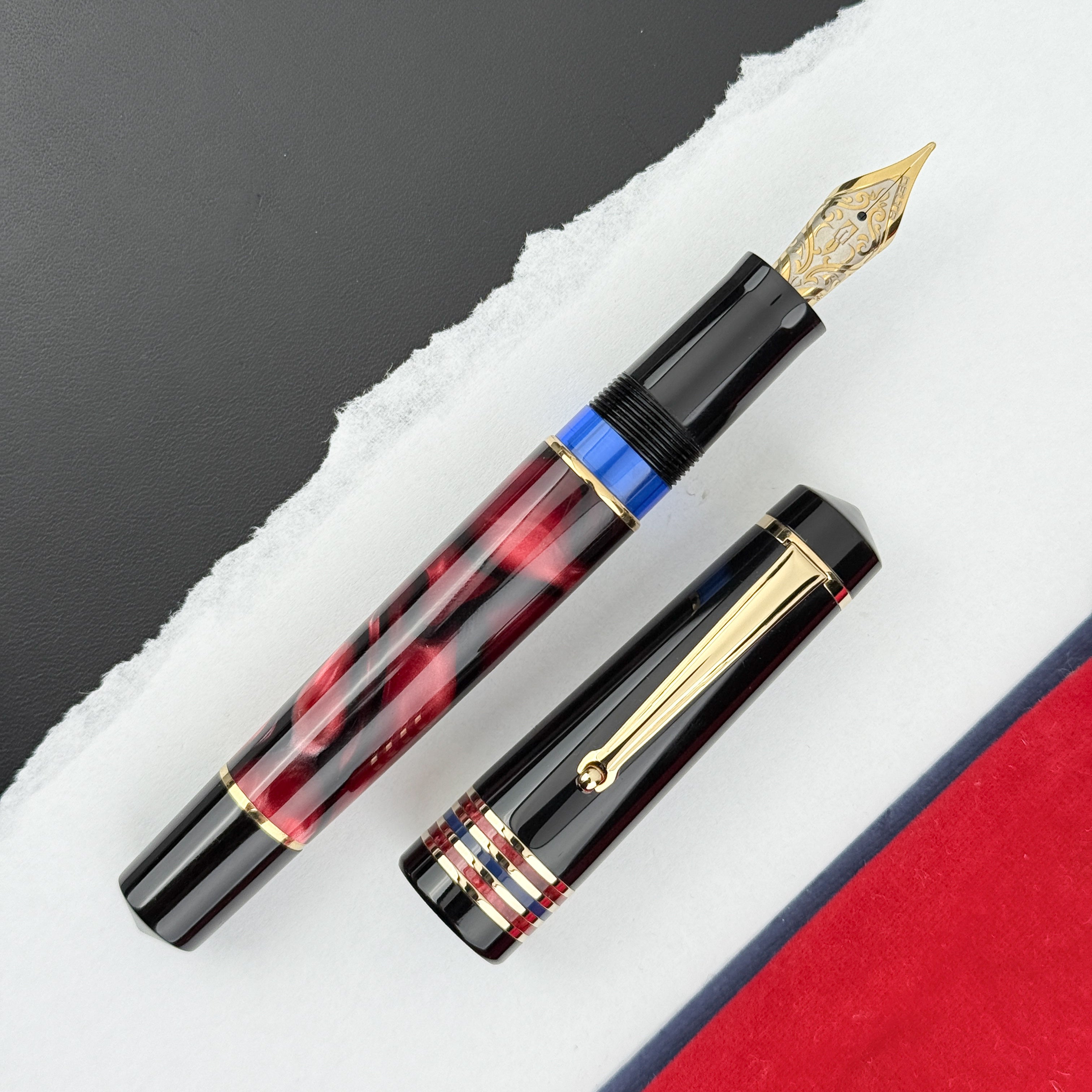 Delta Four Rings Collection Fountain Pen - Crimson Night (Limited