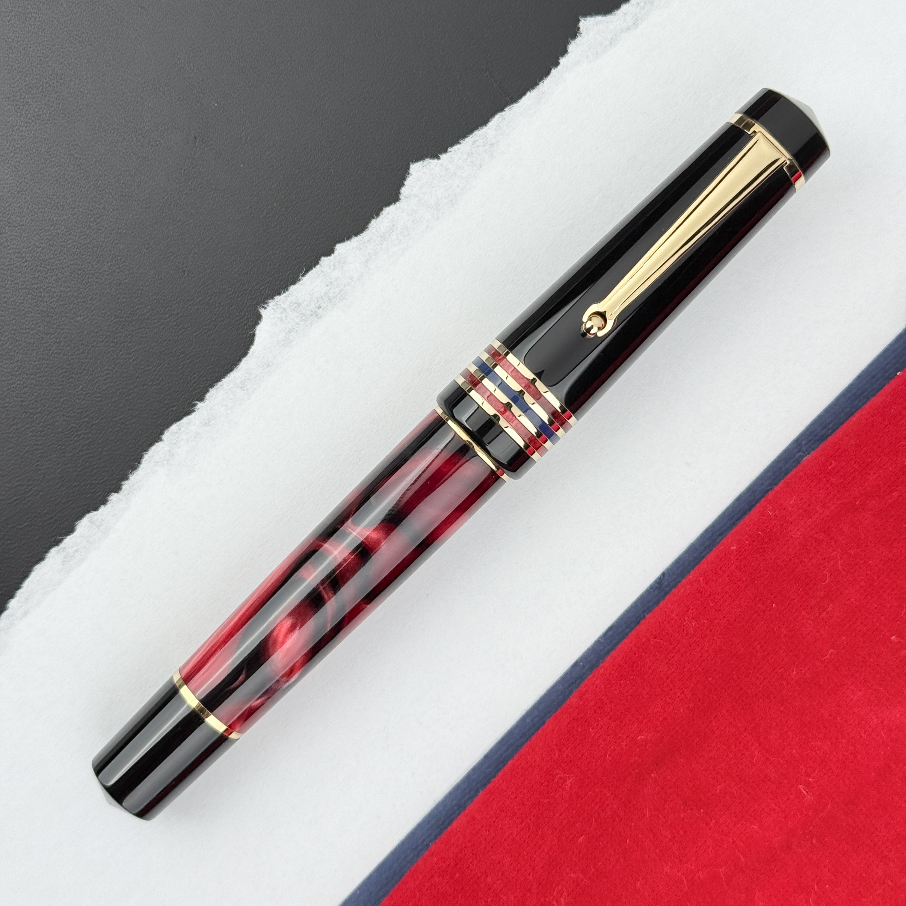Delta Four Rings Collection Fountain Pen - Crimson Night (Limited