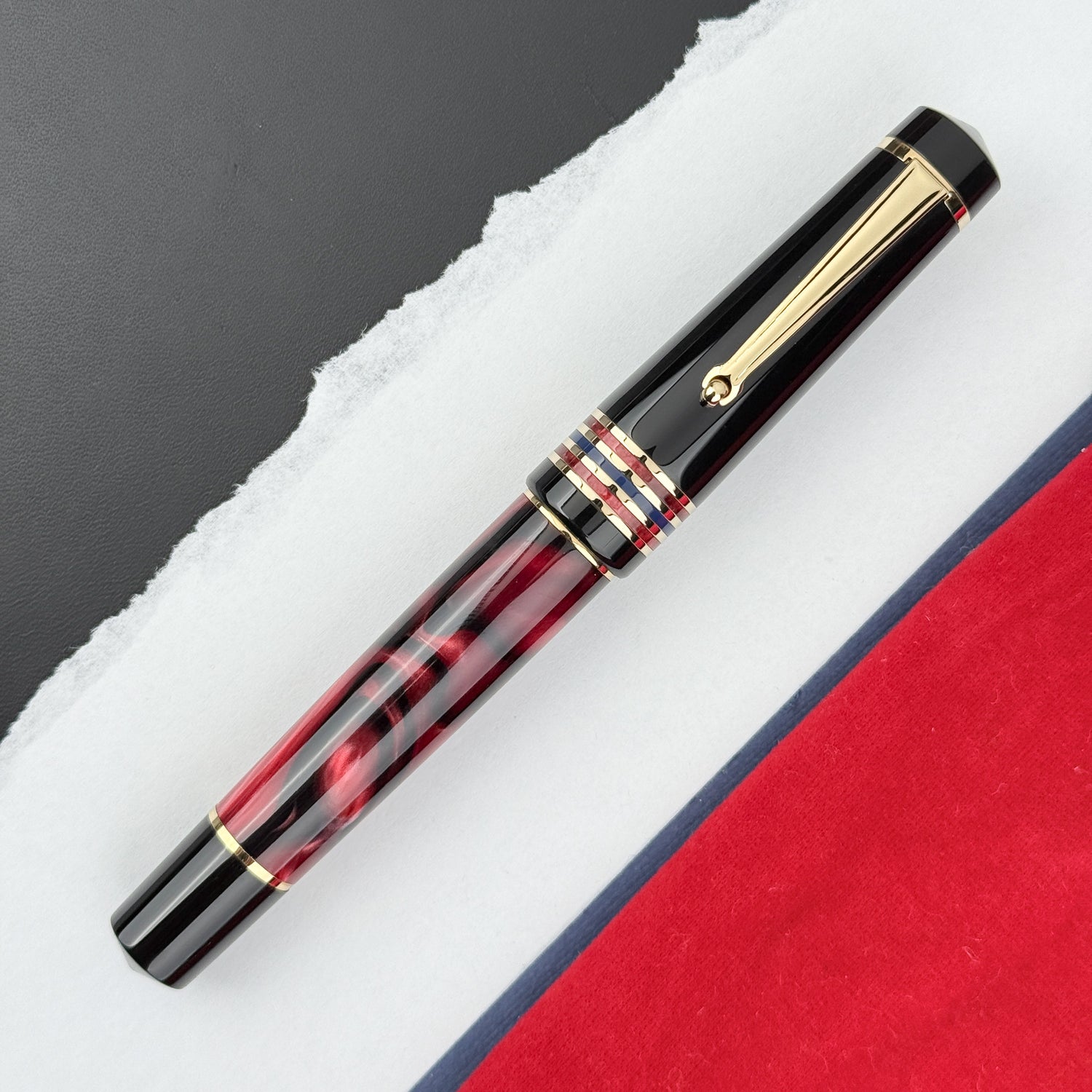 Delta Four Rings Collection Fountain Pen - Crimson Night (Limited Edition)