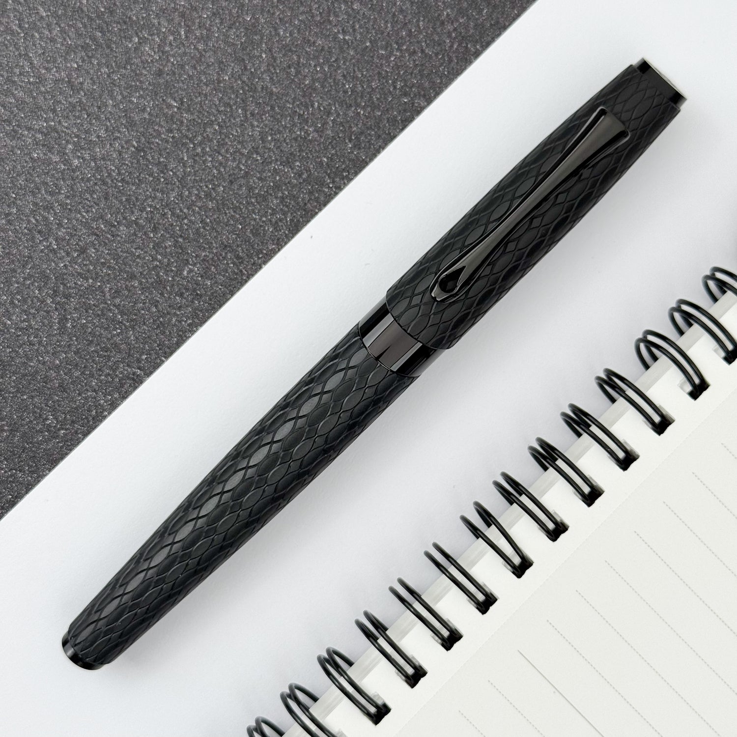 Diplomat Cobra Fountain Pen - Black Guilloche