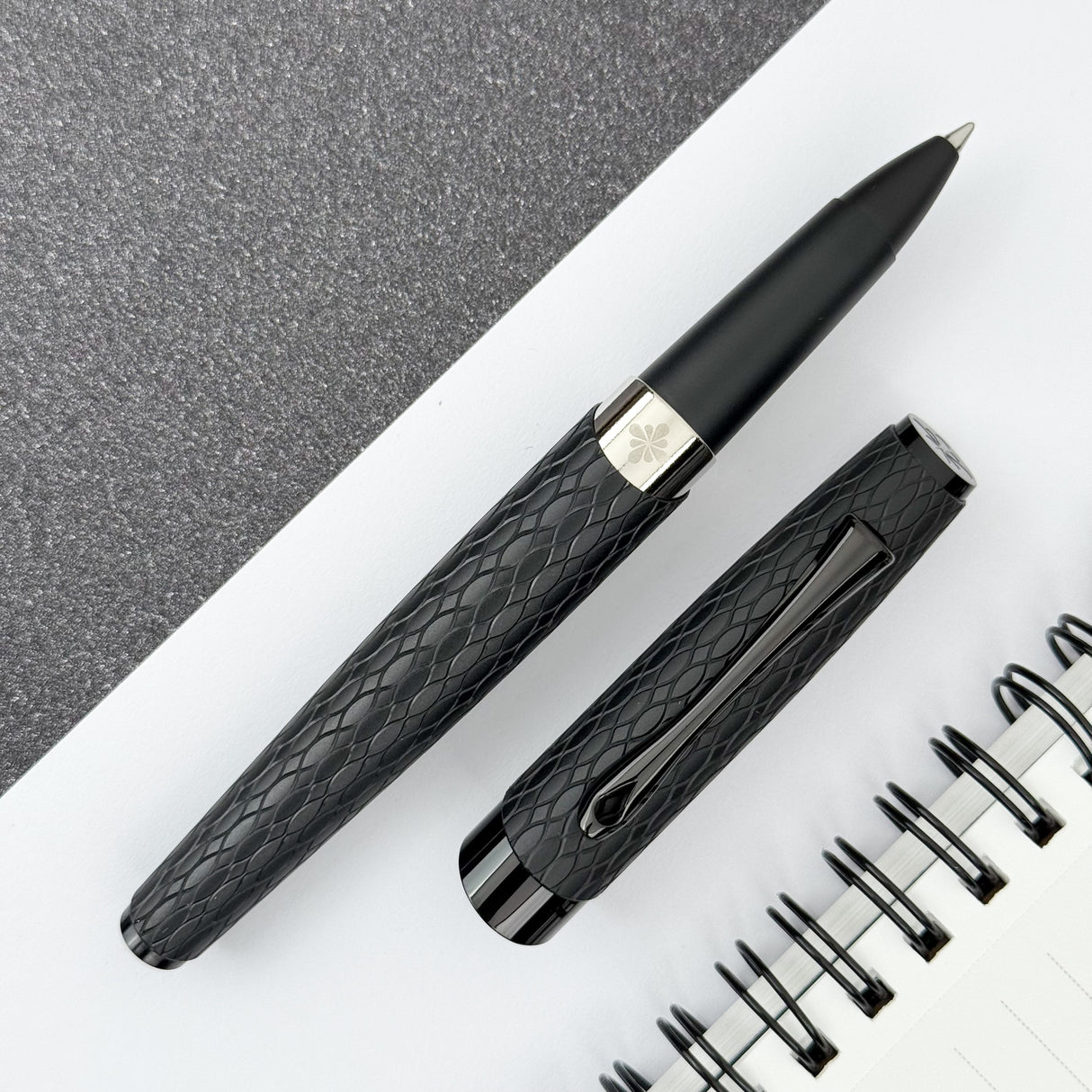 Diplomat Cobra Rollerball Pen - Black Guilloche