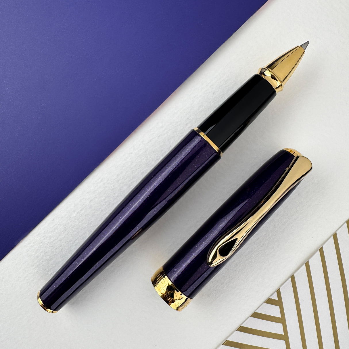Diplomat Excellence A2 Rollerball Pen - Violet Rain w/ Gold Trim