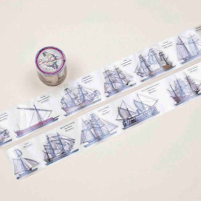 CoraCreaCrafts Sailing Ships Transparent Tape