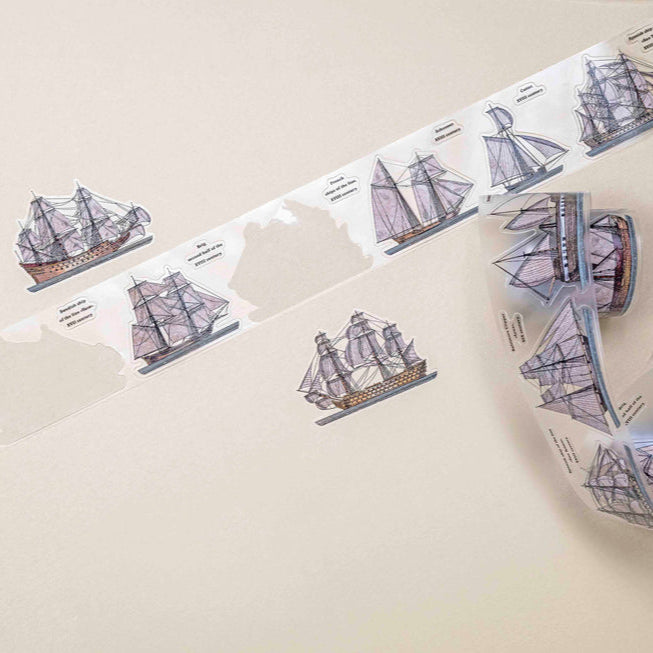 CoraCreaCrafts Sailing Ships Transparent Tape