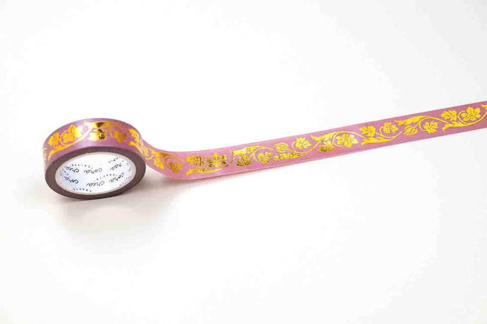 CoraCreaCrafts Dream Gold Foil Washi Tape - Burgundy