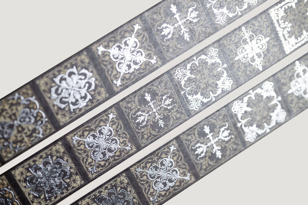 CoraCreaCrafts Foil Washi Tape - Gothic Patterns