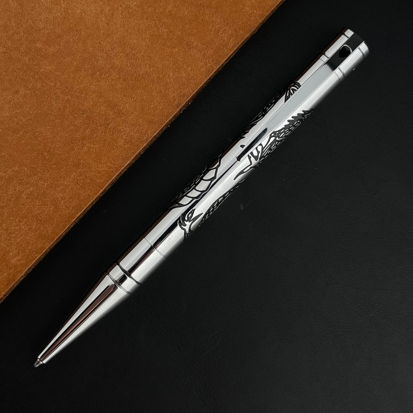 S.T. Dupont D-Initial Ballpoint Pen - Dragon Silver