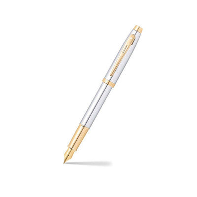 Sheaffer 100 Fountain Pen - Chrome w/ Gold
