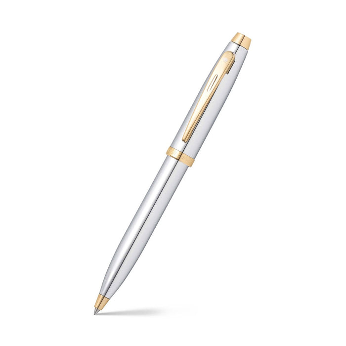 Sheaffer 100 Ballpoint Pen - Chrome w/ Gold