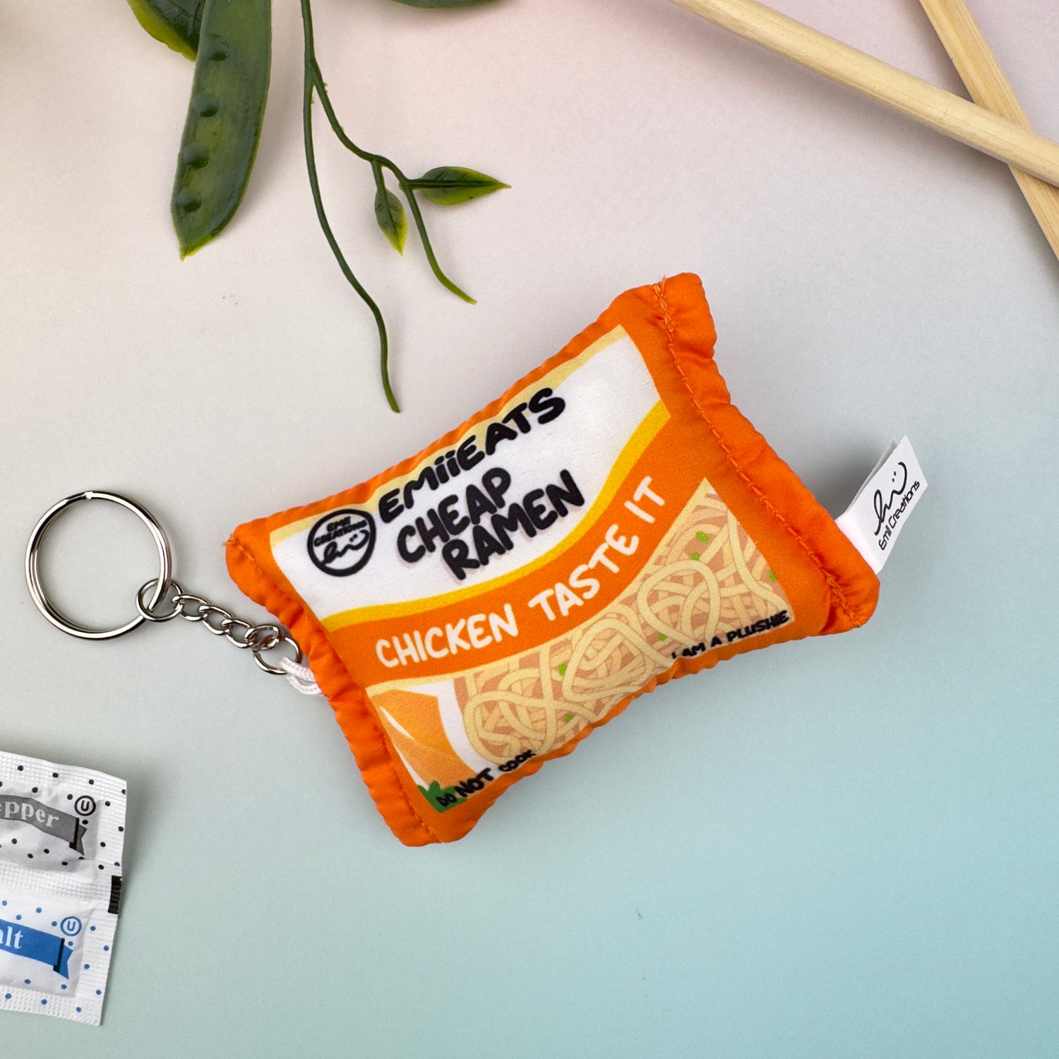 Tiny Instant Cheap Ramen Noodle Plush Keychain