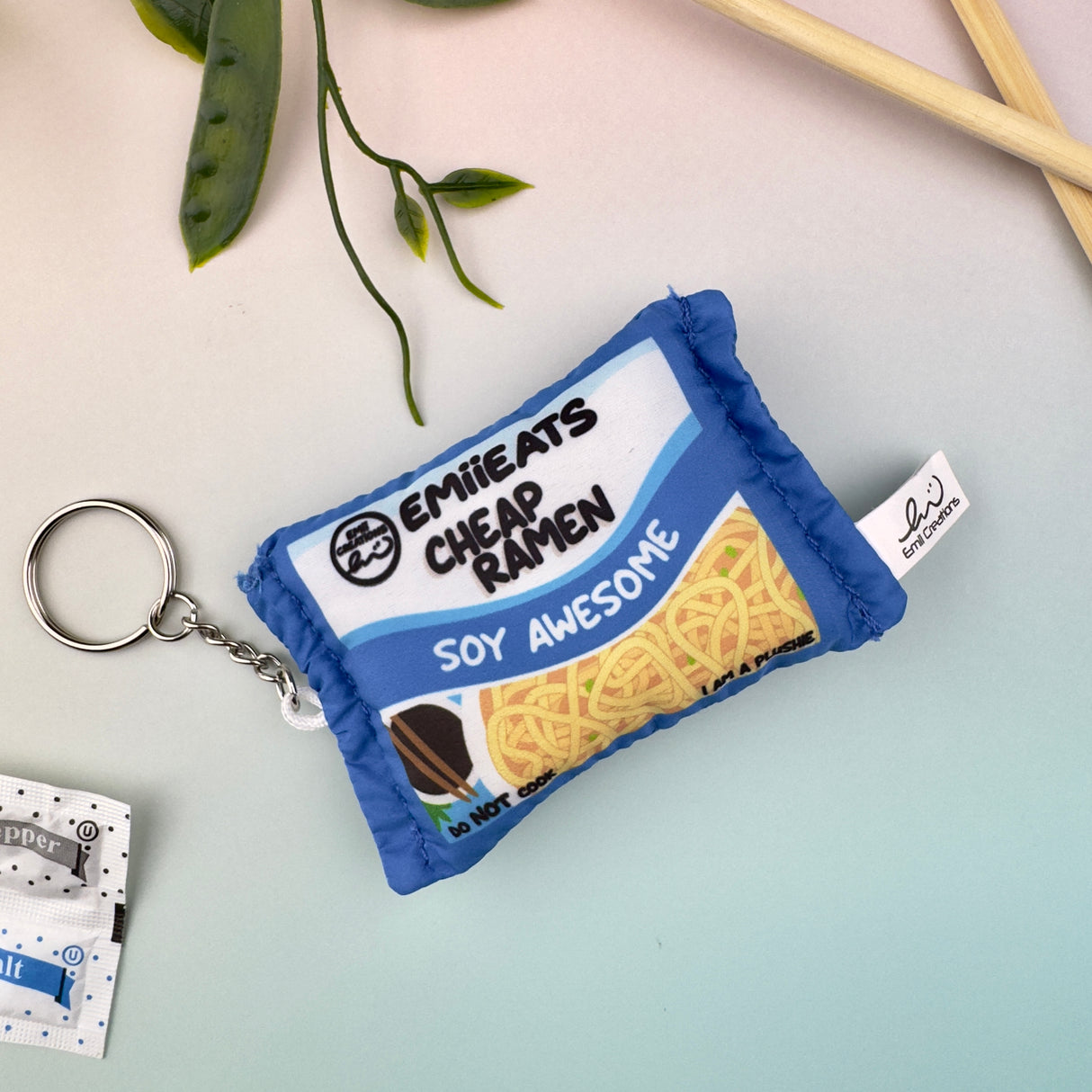 Tiny Instant Cheap Ramen Noodle Plush Keychain