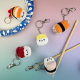 Emii Creations Tiny Nigiri Sushi Keychain -  Shrimp Tuna Salmon Egg
