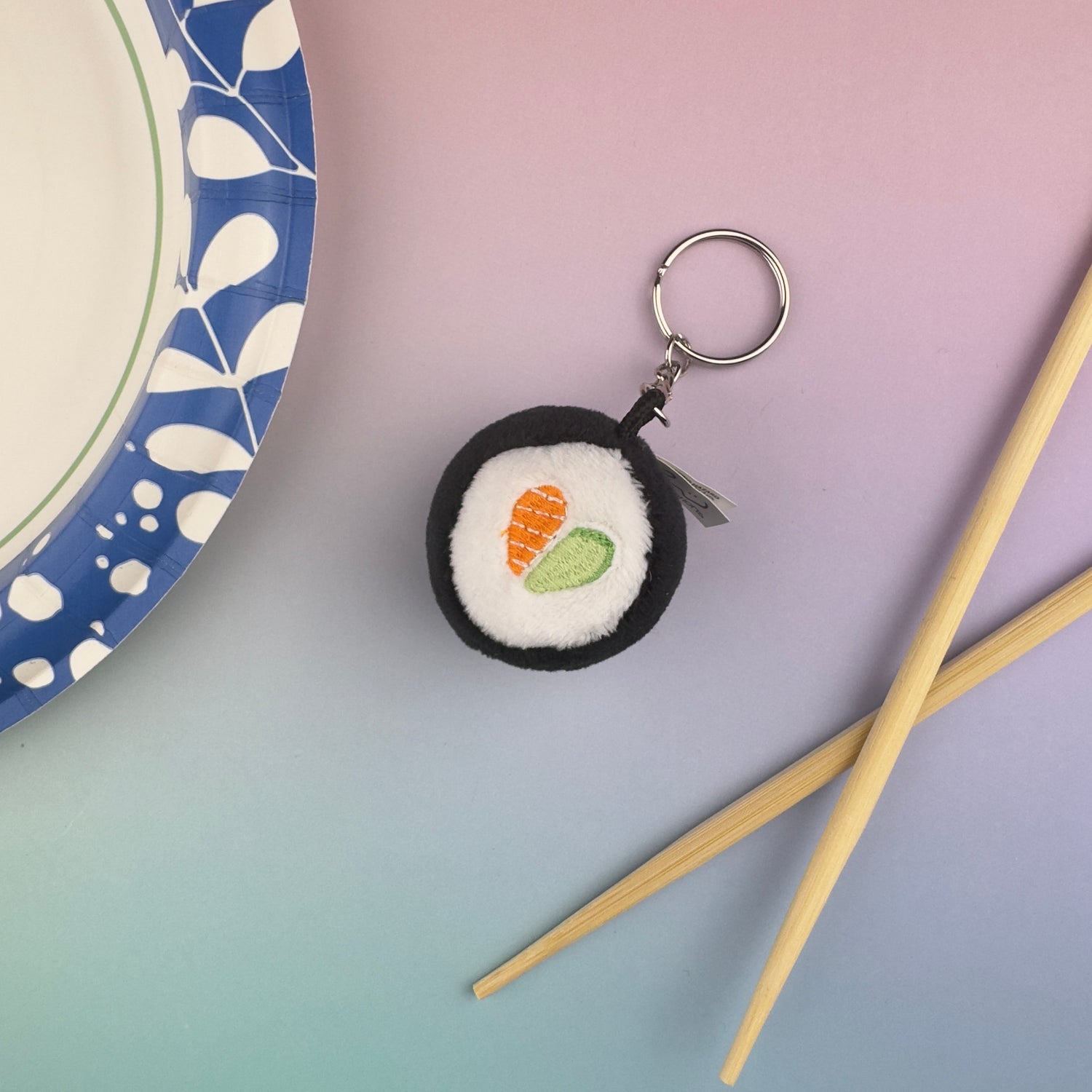 Emii Creations Tiny Sushi Roll Plush Keychain