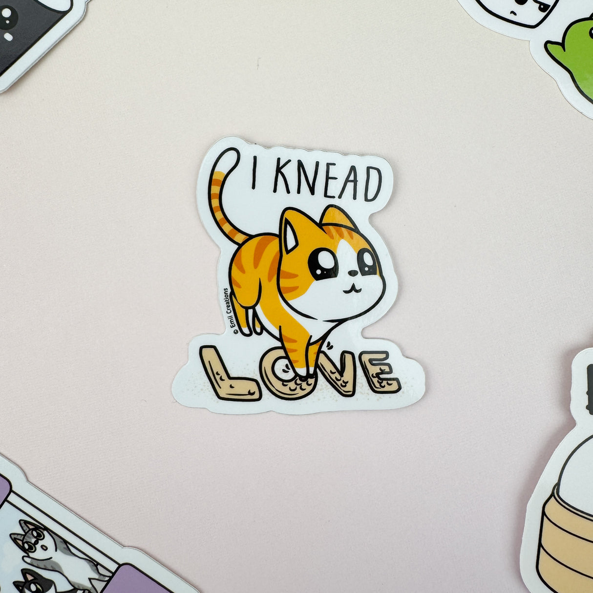 Emii Creations Knead Love Cat Vinyl Sticker