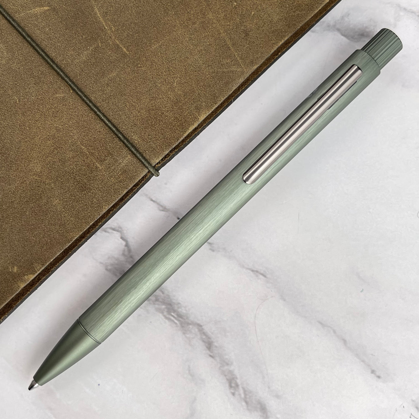 Faber-Castell Neo Slim Ballpoint Pen - Olive Green Aluminum