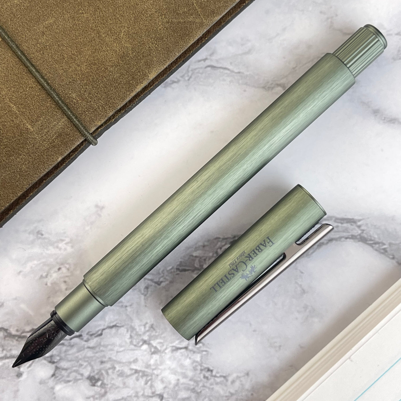 Faber-Castell Neo Slim Fountain Pen - Olive Green Aluminum