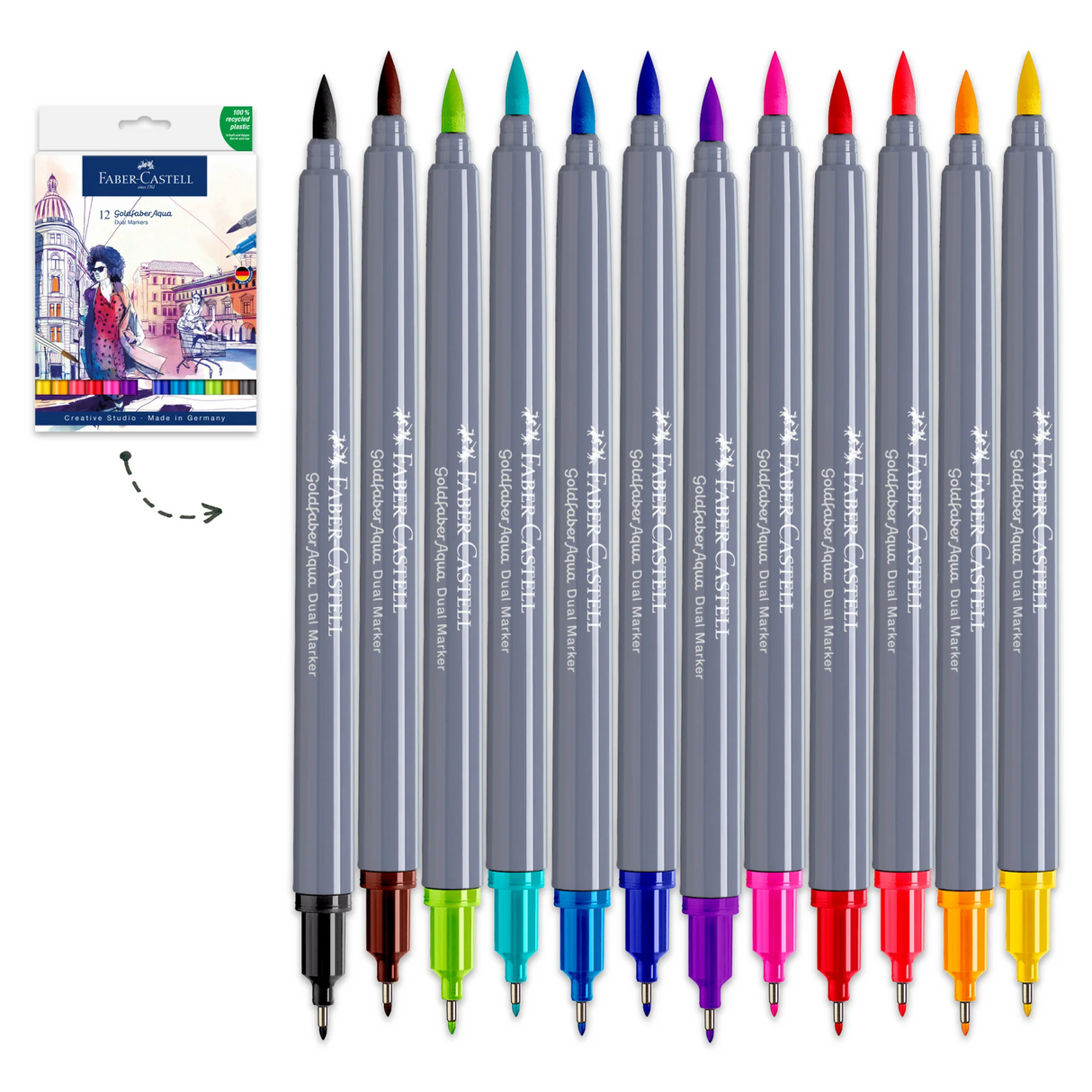 Faber-Castell Goldfaber Aqua Dual Markers - 12 Pack