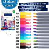 Faber-Castell Goldfaber Aqua Dual Markers - 12 Pack