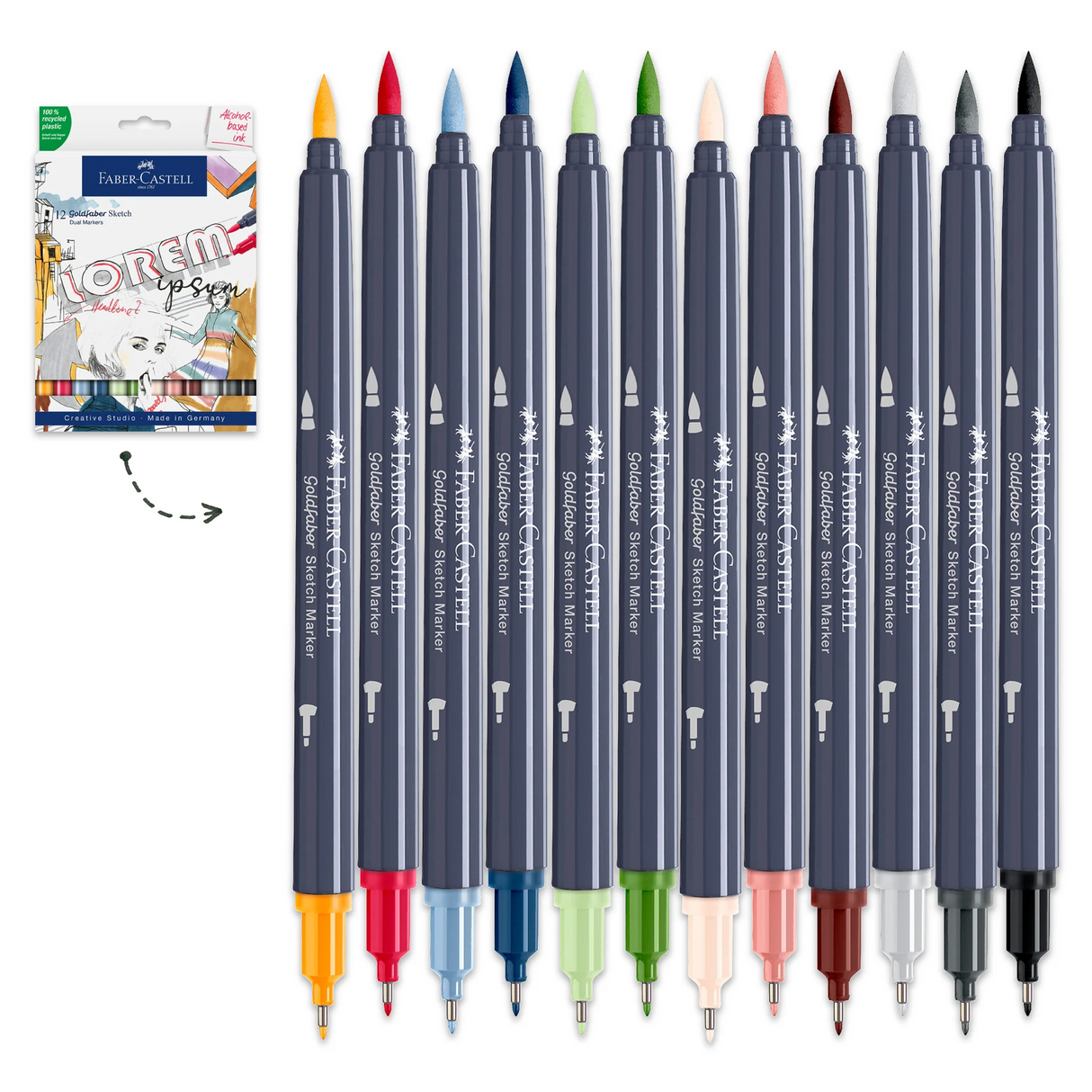 Faber-Castell Goldfaber Sketch Markers - 12 Pack