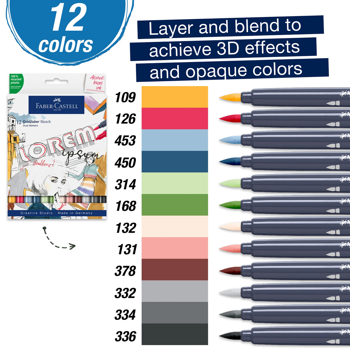 Faber-Castell Goldfaber Sketch Markers - 12 Pack