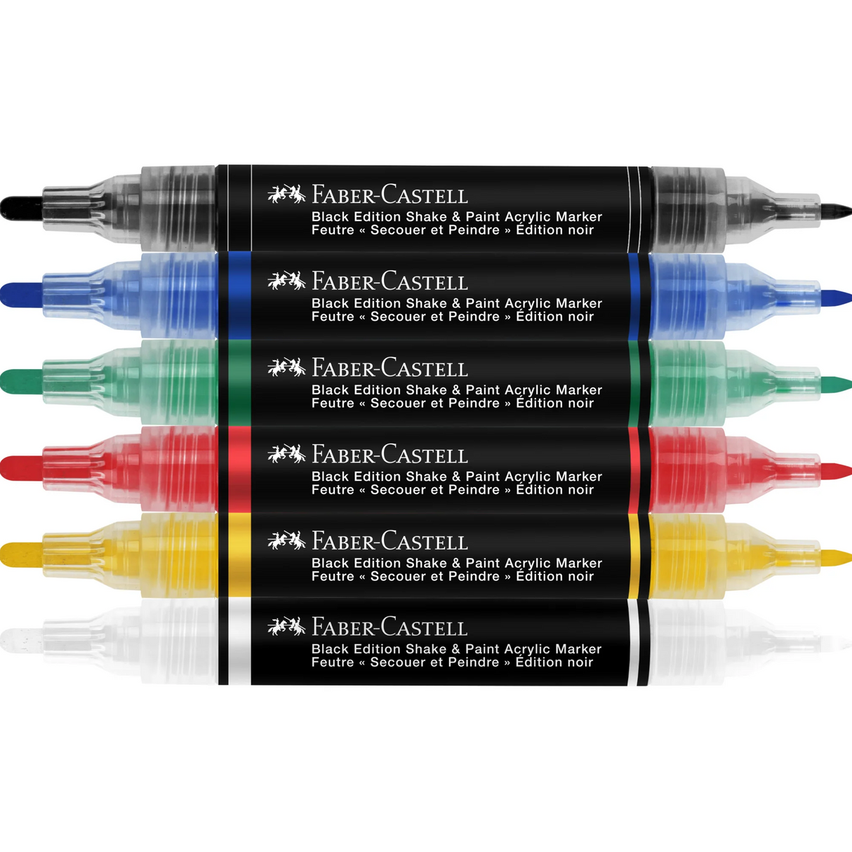 Faber-Castell Black Edition Shake & Paint Acrylic Markers - 6 Pack