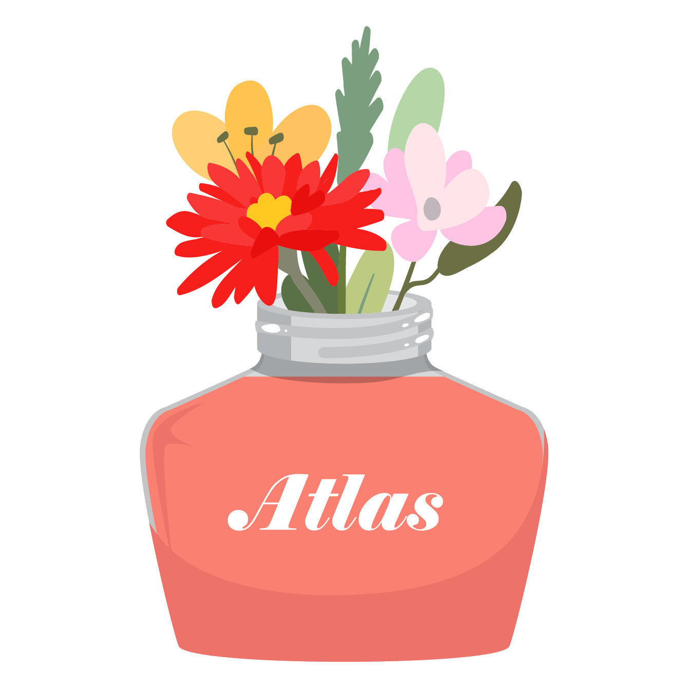 Atlas Stationers Sticker - Floral Inkwell