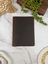 Girologio A5 Leather Notebook Cover in Bomber Brown, closed
