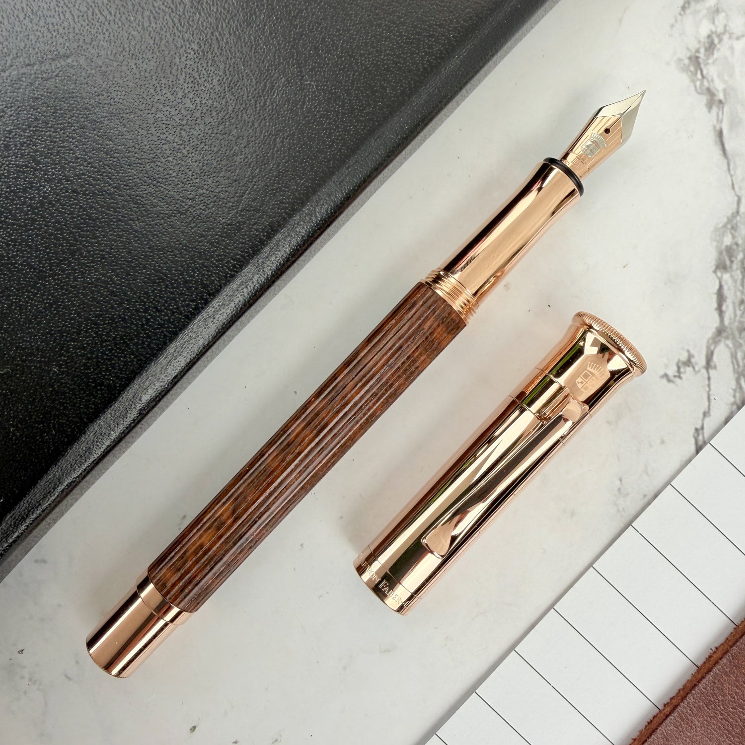 Graf von Faber-Castell Classic Fountain Pen - Snakewood w/Rose Gold Trim