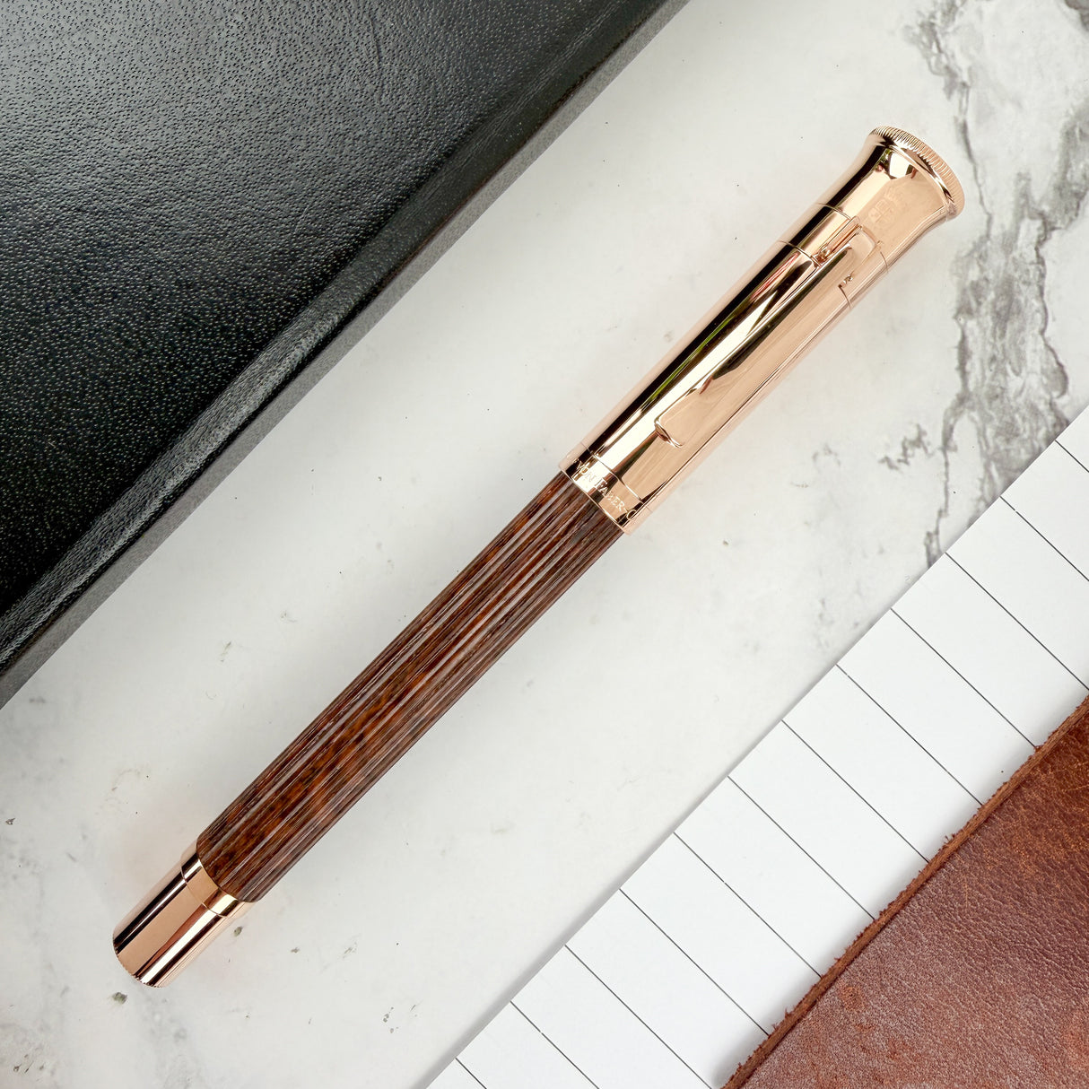 Graf von Faber-Castell Classic Fountain Pen - Snakewood w/Rose Gold Trim