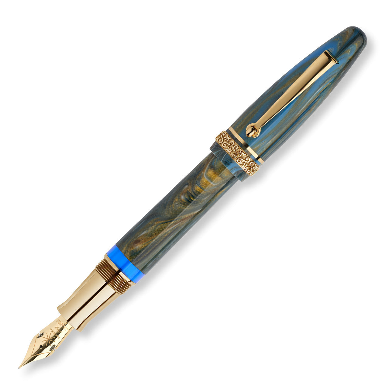 Maiora Ogiva Fountain Pen - Blue (14kt Gold)
