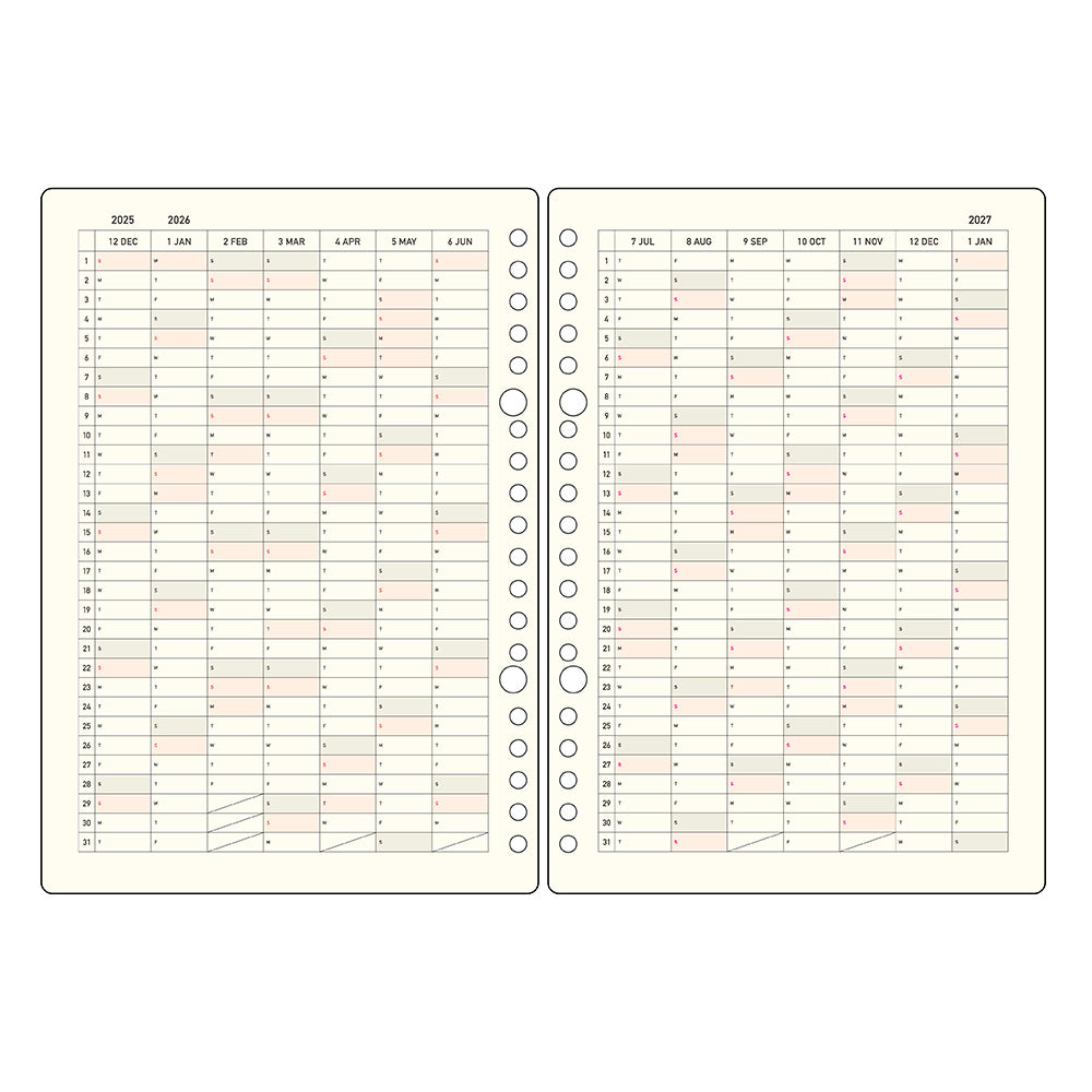 Kleid 2mm Grid Loose Leaf Diary - A5