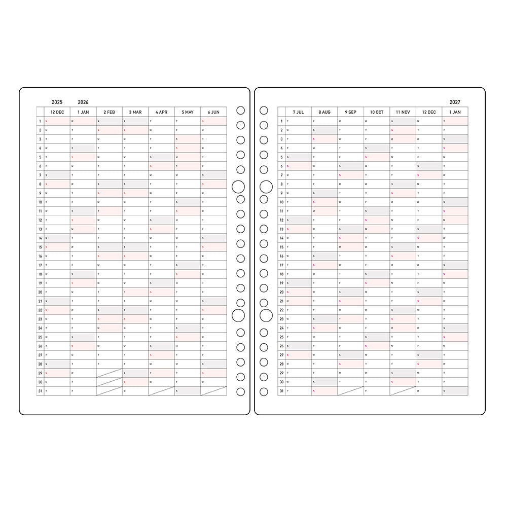 Kleid 2mm Grid Loose Leaf Diary - A5