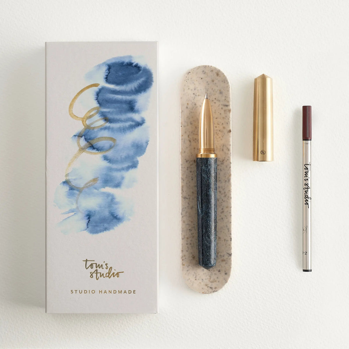 Tom's Studio Studio Handmade Fountain Pen - Fabreco Blue Denim