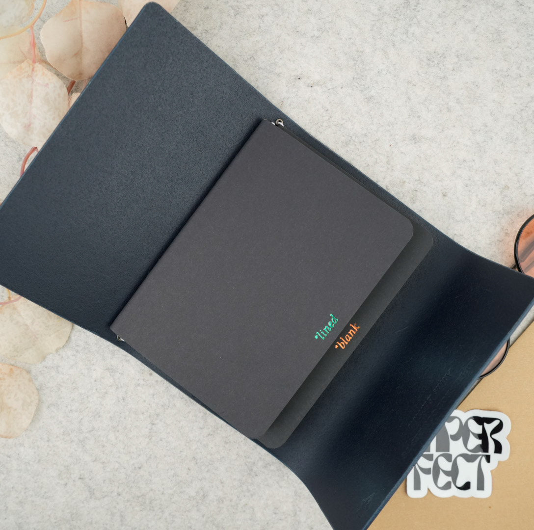 Imperfect Concepts Jasper Leather Notebook - A6 Trifold - Silly String