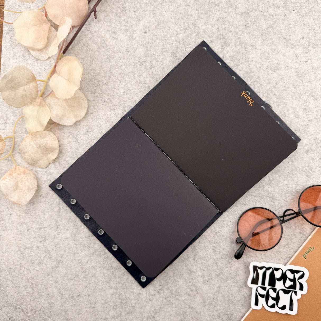 Imperfect Concepts Max Leather Notebook - A6 Bifold - Scarlet w/ White Grommets