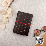 Imperfect Concepts Juniper Leather Notebook - A6  Trifold - Dark Brown w/ Gold & Brass Grommets