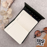 Imperfect Concepts Juniper Leather Notebook - A6 Trifold - Painted Olive w/ Gunmetal Grommets