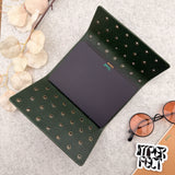 Imperfect Concepts Juniper Leather Notebook - A6 Trifold - Painted Olive w/ Gunmetal Grommets