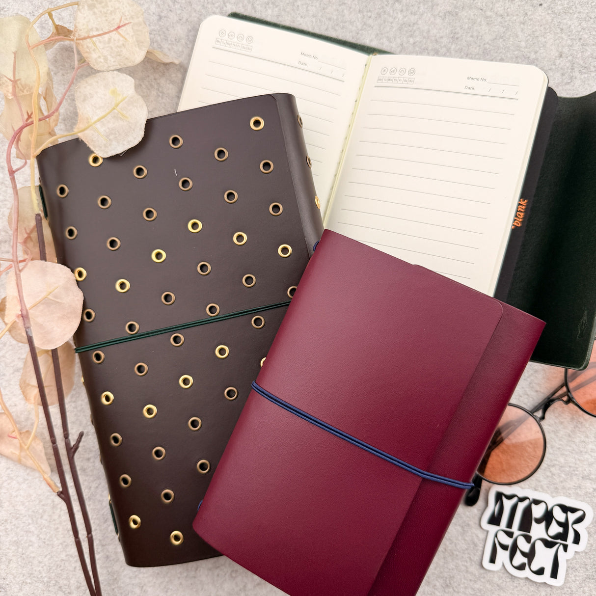 Imperfect Concepts Sadie Leather Notebook - A5 Trifold - Scarlet