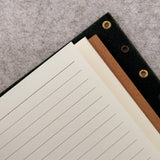 Imperfect Concepts Dancer Leather Notebook - A5 Trifold - Maroon w/ Silver Grommets