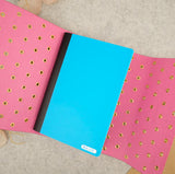 Imperfect Concepts Niko Leather Notebook - B6 Trifold - Painted Pink Atlas Exclusive w/ Gold Grommets