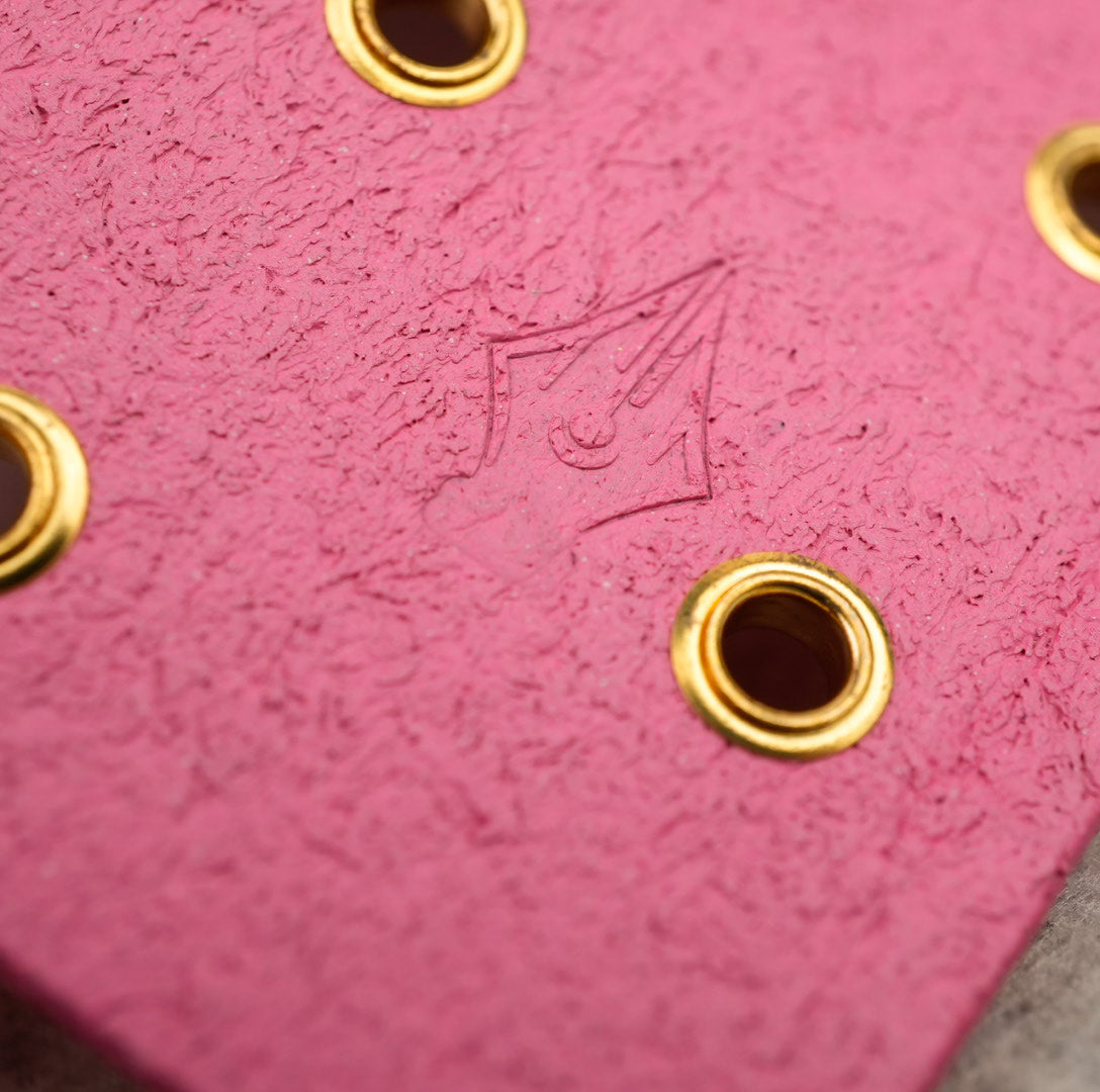 Imperfect Concepts Niko Leather Notebook - B6 Trifold - Painted Pink Atlas Exclusive w/ Gold Grommets