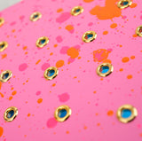 Imperfect Concepts Niko Leather Notebook - B6 Trifold - Painted Pink Atlas Exclusive w/ Gold Grommets