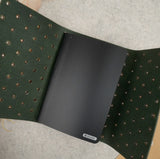 Imperfect Concepts Niko Leather Notebook - B6 Trifold - Olive w/ Brass Grommets