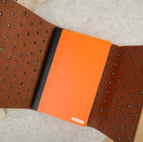 Imperfect Concepts Niko Leather Notebook - B6 Trifold - Painted Chocolate w/ Brass Grommets