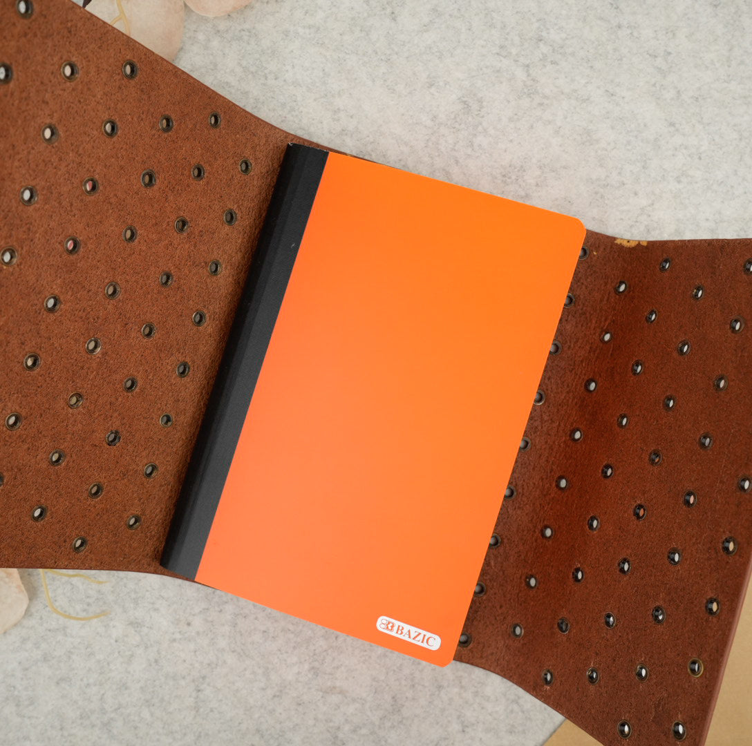 Imperfect Concepts Niko Leather Notebook - B6 Trifold - Chocolate w/ Brass Grommets